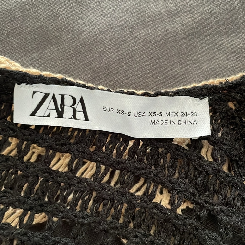 ZARA crochet dress Peter Pan collar rare size XS-S - Picture 8 of 10